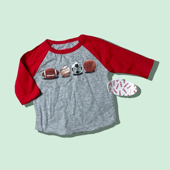 Disney Other - NWT Walt Disney World ESPN Kids Sports 3/4 Sleeve Raglan Shirt Size 12 Months